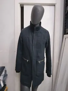 SISLEY 100% Cotton Coat Used Men's Man Size 48 Dark Blue XYC900L - Picture 1 of 8