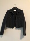 RE/DONE Riders Jean Jacket Black S Cropped Distressed Rare Charcoal
