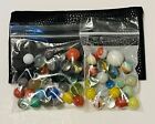 47 Vintage Mystery Mixed Glass Cat Eye Swirl Marbles & Black Pouch Lot #10 of 14