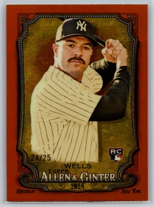 Austin Wells 2024 Topps Allen & Ginter Chrome Orange Refractor Rookie /25 #53 - Picture 1 of 2