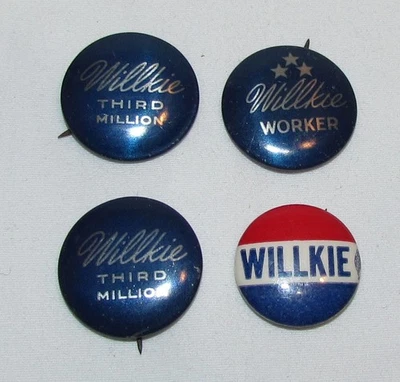 13 prendedores de botones de campaña Wendell Willkie 1940 Foto 1 de 4