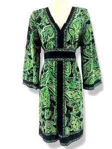 INC International Concepts Green Black Paisley Dress Size XL Office Career - Picture 1 of 6