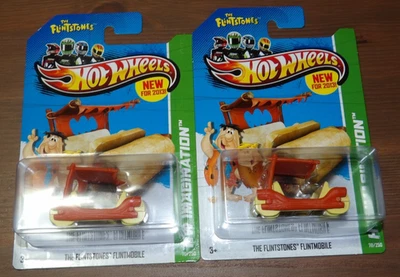 2X - Hot Wheels HW Imagination Dino Riders 2013 - The Flintstone's Flintmobile Foto 1 de 4