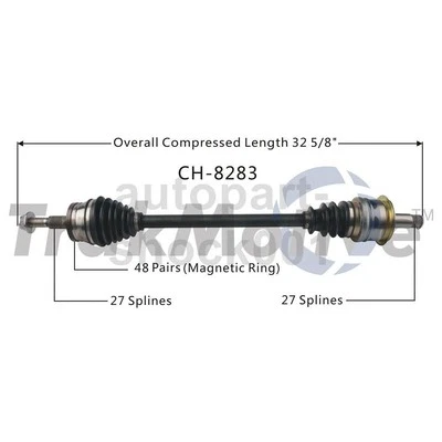 2 juntas de eixo traseiras TrakMotive CV para Chrysler 300 AWD 3.5L 2008 2007 2006 - Imagem 1 de 4