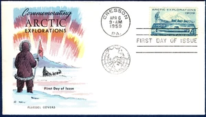 US 1959 Arctic Explorations (1128) First Day Cover . Fluegel Cachet - Picture 1 of 1