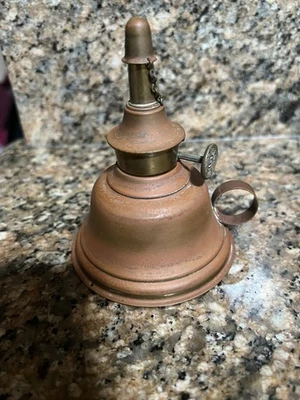 Antique Miniature Tint Whale Finger Oil Lamp Snuffer - Image 1 of 4