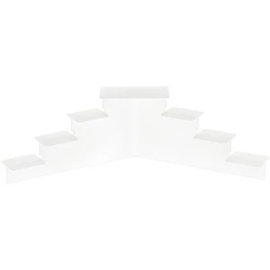 Plymor Frosted Acrylic 7-Item Mini Display Stairs, 4.125" H x 14.75" W x 6" D - Picture 1 of 3