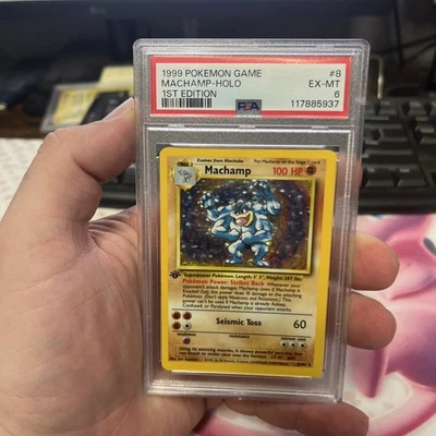 Pokemon 1999 Machamp 8/102 Holo 1st Edition Base Set PSA 6 EX-MT - Image 1 of 2