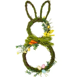 27 Inch Easter Wreath Artificial Easter Rabbit Wreath Spring Bunny Wreath for... - Picture 1 of 6