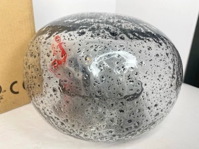 Hand Blown Hanging Light Pendant Dimpled Glass Brushed Nickel Finish Casamotion - Image 1 of 4