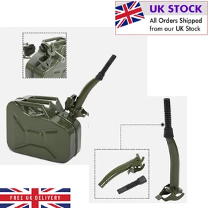 10L Green Metal Jerry Can Petrol Diesel Fuel Steel Army Oil Container Car Use - Picture 1 of 13