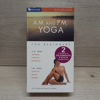 Am And Pm Yoga For Beginners VHS Tapes New Set Of 2 Gaiam Stretch Mind Body  - Image 1 of 4