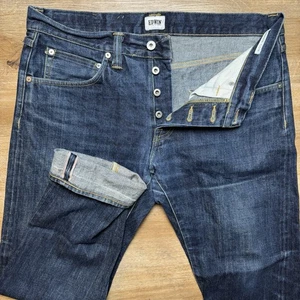 Edwin Selvedge Jeans Men 34x30 Blue Regular Taper Leg Raw Japan Denim Fade ED-55 - Picture 1 of 14