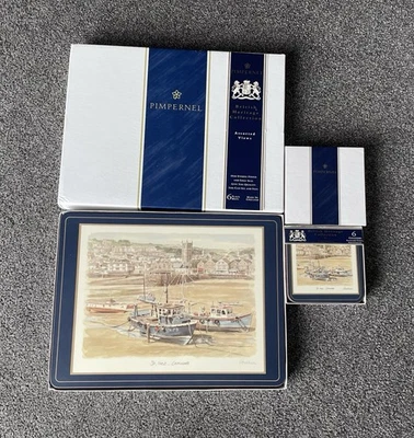 Pimpernel ‘West Country Scenes’ Set Of 6 Placemats & 6 Coasters Boxed Vintage - Image 1 of 4