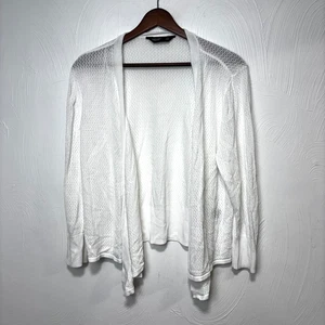 Simply Vera Vera Wang Cardigan Sweater Knit Long Sleeve White Open Front Casual - Picture 1 of 6