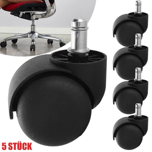 5x Hartbodenrollen Bürostuhlrollen Parkett Laminat 50mm Stift Ø11mm Stuhlrollen - Bild 1 von 13