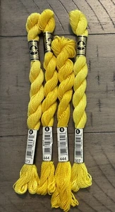 Lot of DMC Perle Cotton Size 5 Embroidery Thread - 4 Skeins Yellow -307, 444,973 - Picture 1 of 1