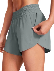 Womens Mid Waisted Running Shorts Liner - 5'' Quick Dry for Athletic Sport Worko - Picture 1 of 12