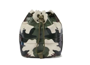 Burberry Women's "Phoebe" Cotton & Leather Camouflage Pouch Bag - Picture 1 of 6