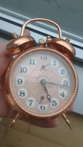Wehrle TEEN TUBELL 01-64-46 HAND-WINDING VINTAGE ALARM CLOCK REVEIL WATCH UHR - Imagen 1 de 12
