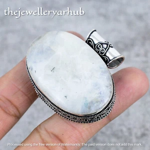 Dendrite opal pendant Oval handmade Sterling Silver 925 Jewellry gift for Her - Picture 1 of 4