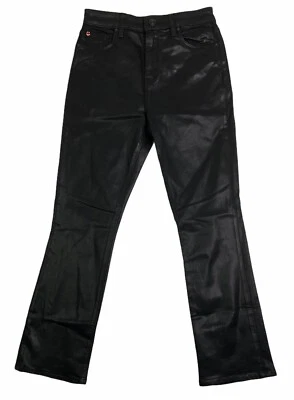 Pantalones chinos Hudson para mujer negros tiro alto bolsillos delanteros planos bootcut pierna talla 25 Foto 1 de 4
