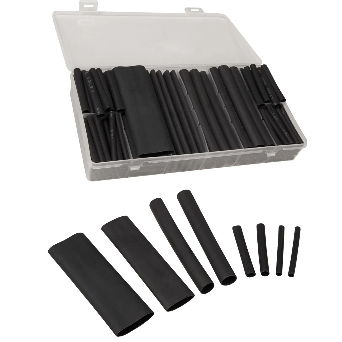 Schrumpfschlauch Set 50-teilig - 3mm Durchmesser, 20mm Lang, Rot & Schwarz, 2:1 Schrumpfverhältnis
