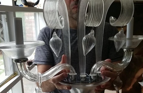 Pair Of Vintage Venetian Glass Sconces Cover