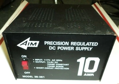 AIM POWER SUPPLY 38-381 13.8 VOLTS 10 AMPS 117 VOLTS INPUT - Image 1 of 4