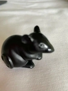 GENUINE LALIQUE Black Crystal Mouse Sculpture - Picture 1 of 6