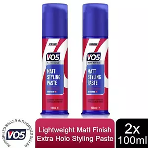 2x of 100ml VO5 Matt Styling Paste Lightweight For ExtraHold Effortless Texture - Picture 1 of 8