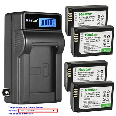 Cargador de pared LCD de batería Kastar para Samsung NX1 EV-NX1ZZZBQBUS EV-NX1ZZZBZBUS Foto 1 de 4