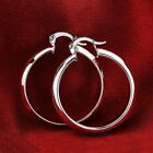 Women's Classic Silver Plated 1.75" Medium-size Round Hoop Earrings E1