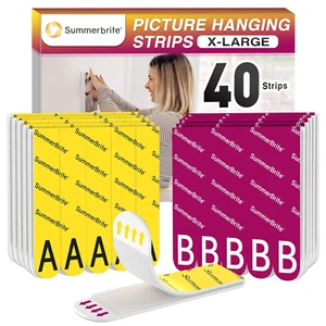 Picture Hanging Strips Heavy Duty XL, 20Pairs/40Strips A+B Hook and Loop Pict... - Picture 1 of 12