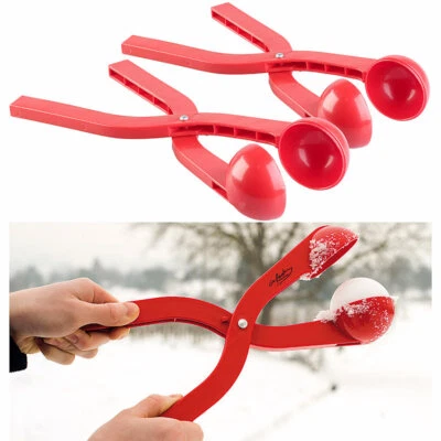 infactory 2er-Set Profi-Schneeballzange für Schneebälle mit Ø 7 cm, rot