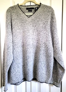 Metropolitan View Men's Large Sweater Gray Speckle Wool Blend Italian Yarn - Picture 1 of 5