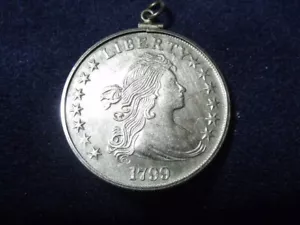 1799 $1 busto dollaro montato in una bezal 1 moneta fantasia LOTTO SPEDIZIONE GRATUITA - Foto 1 di 5