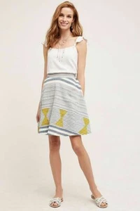 Anthropologie Skirt L TRACY REESE A-Line MARISOL Lined Slip Cotton Pull-On NWT - Picture 1 of 3