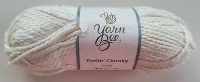 Yarn Bee Feelin' Chunky Ivory Cotton Bulky Weight: 1 Skein NEW DISCONTINUED - Image 1 of 4