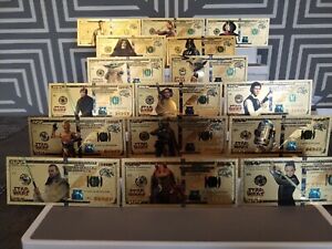 Starwars collection the complete set of 16  starwars gold notes Amazing Quality 