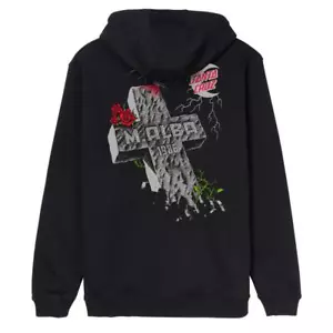 SANTA CRUZ - MALBA Cross Hoodie Top / Skateboard Hoody BLACK - Picture 1 of 3