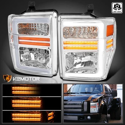 Fits 2008-2010 Ford F250 F350 F450 F550 SuperDuty LED Sequential Headlights Lamp Foto 1 de 4