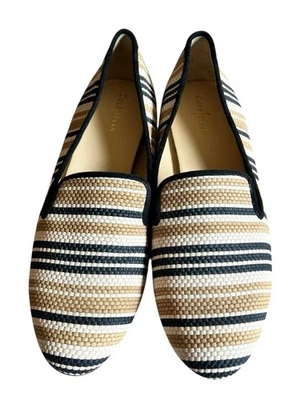 Cole Haan D41204 Sabrina Ivory/Beige Striped Slip On shoes Loafers Women's 8.5 B - Image 1 of 4