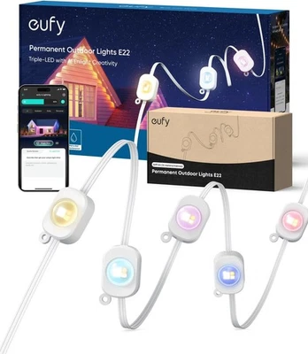 Eufy Luces Permanentes Exterior E22 150 ft 90 Luces Triple LED Inteligentes RGBWW IP67 Foto 1 de 4