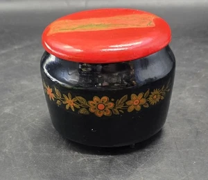 Sowjetisch Russische UdSSR Vintage Spieluhr Schmuckschatulle mit Deckel bemalt Holz - Bild 1 von 10