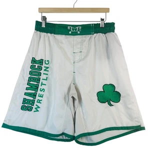 Shamrock Wrestling Shorts Lyke Pane Sports Gear Green White Clover MMA Med READ - Picture 1 of 14