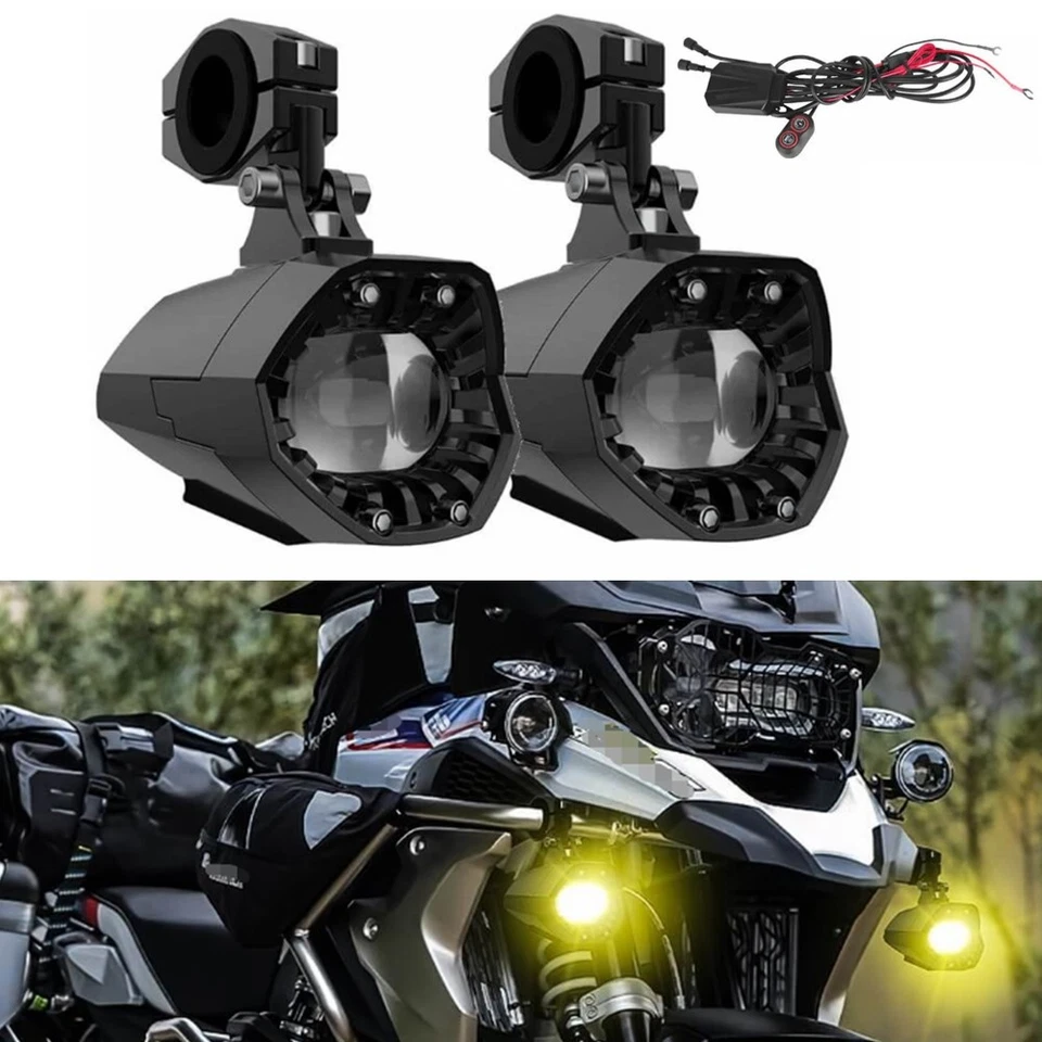 Luces antiniebla LED auxiliares 80W para BMW R1250GS F800GS Ducati Harley Universal Foto 1 de 4