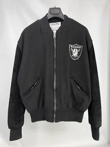 Vintage 90s DeLong NFL LA Raiders Jacket Oakland Las Vegas - Wool/Suede - Large - Picture 1 of 9