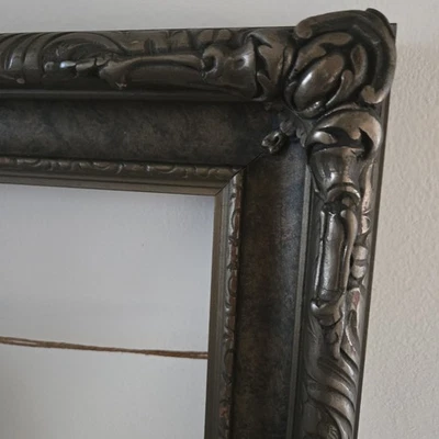 Marco antiguo estilo barroco de principios de 1900 acabado oscuro original 18x15 pulgadas Foto 1 de 4