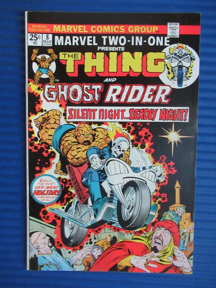 MARVEL TWO-IN-ONE # 8 - (VF+) -THING/GHOST RIDER-SILENT NIGHT-DEADLY NIGHT-X-MAS - image 1 of 4
